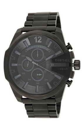 Diesel DIESEL Mens Mega Chief Black Stainless Steel Chronograph Watch, 51mm at Nordstrom Rack