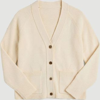 Karen Millen Womens Plus Size Cotton Knitted Button Cardigan - Cream - Size X-Large