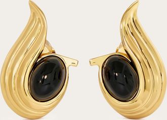 Ferragamo Donna Orecchini con gemma Nero
