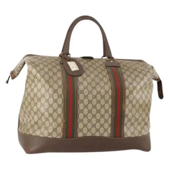 Gucci Pre-owned Weekend Bags, female, Beige, Size: ONE SIZE Pre-owned Vintage Boston Bag