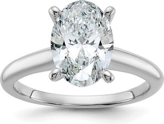 Diamond2Deal 14k White Gold 2 1/2 Ct Lab Grown Diamond Solitare Engagement Ring