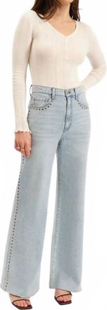 Daze Far Out High Rise Wide Leg Jeans In Light Blue