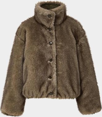 Veronica Beard Varell Reversible Faux Fur Bomber Jacket