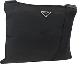 Prada Pre-owned Cross Body Bags, female, Black, Size: ONE SIZE Pre-owned Vintage Nylon Shoulder Bag