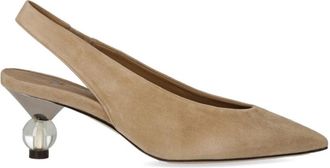 Max Mara Orma Slingback Pump - Dames - Pumps - Bruin - 41 EU - Leer - Schoenen