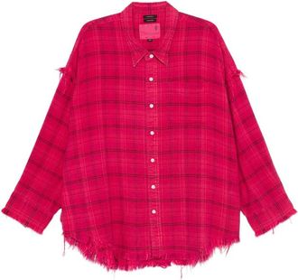 R13 Frayed Plaid Shirt