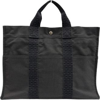 Herm&egrave;s Pre-owned Vintage Tote Bag - Dames - Vintage Shopper - Grijs - ONE Size - Polyester - Vintage
