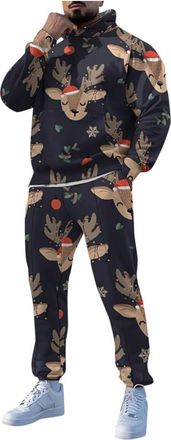 Generic Mens Tracksuit Jogging Sports Print 2 Pieces Sweatshirts and Trousers Loose Fit Sweatshirt Mature Athletic Two Piece Set Floral DryBlend Outdoor Chris