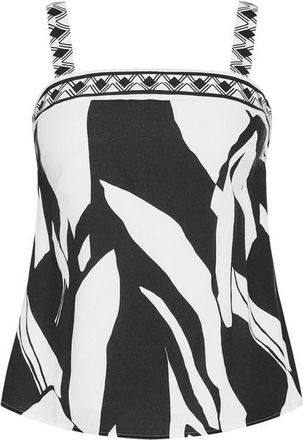 City Chic Contrast Border Sleeveless Top in Mirage Bdr at Nordstrom, Size Xxxs