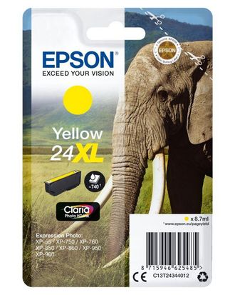 Epson Elephant Cartucho 24xl Amarillo (etiqueta Rf)