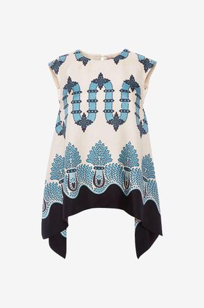 La DoubleJ Weites &auml;rmelloses Seidentop San Carlo Scirocco Plac&eacute;e