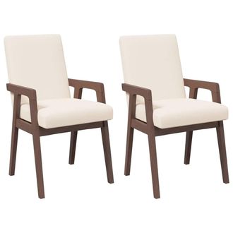 vidaXL Sillas De Comedor Con Cojines, 2 Unidades, Color Marr&oacute;n, Madera Maciza, Caucho Vidaxl