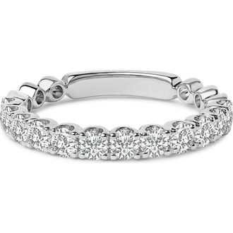 House of Brilliance 14K Gold 1.00 Cttw Round Diamond Prong Set Wedding Band in White at Nordstrom, Size 8.5