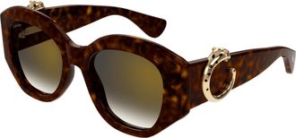 Cartier Panthere de Cartier Green Cat Eye Ladies Sunglasses CT0502S 002 53