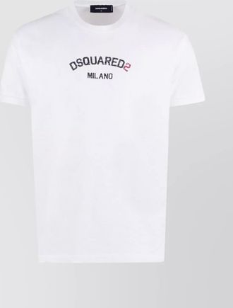Dsquared2 cotton crew neck t-shirt with embroidered detail