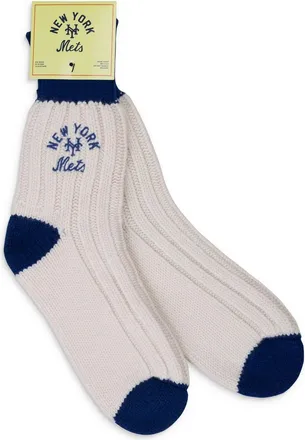 Aim&eacute; Leon Dore White Mets Socks