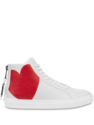 Moschino heart-print hi-top sneakers - White