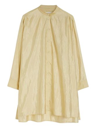 Jil Sander mandarin-collar mini shirt dress - women - Polyamide/Silk - 38 - Yellow