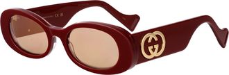 Gucci Womens Sunglasses Gg0517s Burgundy Acetate Burgundy-Burgundy-Brown Burgundy/burgundy/brown