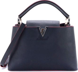 Louis Vuitton Blue Sheep Leather Capucines PM (Authentic Pre-Loved)