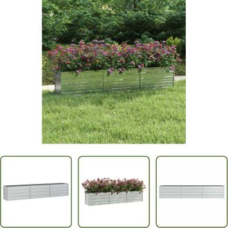 vidaXL vidaXL Fioriera - Letto Rialzato Giardino 240x40x45 cm in Acciaio Zincato Argento