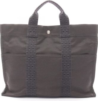 Hermès Gray Nylon Canvas Tote Bag (Pre-Owned)