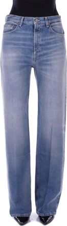 Dondup Straight Jeans, female, Blue, Size: W25 Denim Jeans with Logo Back Pocket