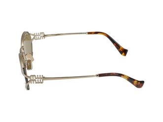 Miu Miu 0MU Metal Oval Frame Sunglasses - Gold