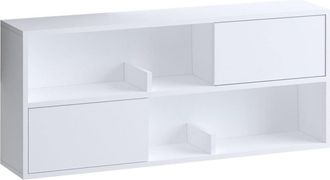 Calicosy Consola suspendida blanca con 2 huecos y 2 puertas L120 cm