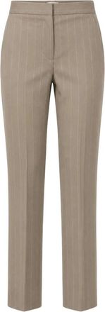 Marella Emmcomodo Rechte Broek - Dames - Straight fit broeken - Beige - M - Leer - Broeken