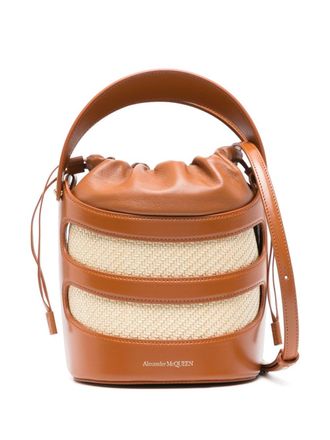 Alexander McQueen Borsa a secchiello Rise - Marrone