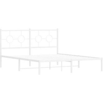 vidaXL Estructura Cama Sin Colch&oacute;n Con Cabecero Metal Blanco 150x200cm Vidaxl