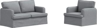 vidaXL Juego De Sof&aacute; 2 Uds. Gris Claro Tela Vidaxl