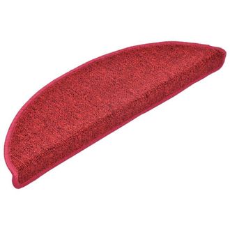 vidaXL Tappetini per scale 20 pz 56x17x3 cm Rossi semicircolari vidaXL