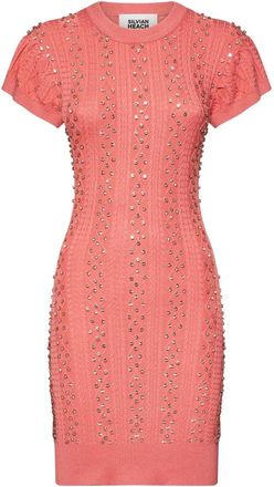 Silvian Heach Abito con superficie decorata e linee essenziali - Dames - Kleedjes - Roze - 2XS - Kleedjes