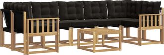 vidaXL Conjunto De Sof&aacute;s De Exterior 8 Uds. Blanco Y Negro Vidaxl