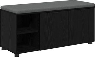 vidaXL Banco De Entrada Con Coj&iacute;n Roble Negro 100 X 38 X 46 Cm Vidaxl