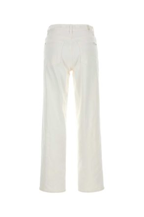 7 For All Mankind Womens White Stretch Denim Stovepipe Jeans Bianco