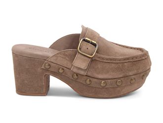 Chocolat Blu Womens Genni Platform Mule In Toffee Suede