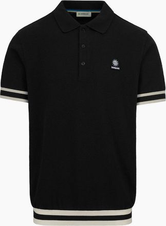 Sandbanks Mens Sandbanks Stripe Hem Polo Black - Size: 44