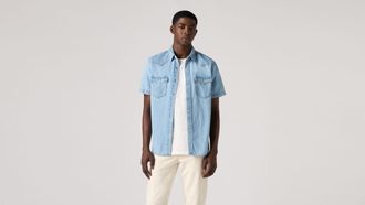 Levi's Classic Standard Fit Western Shirt - Mens - 2XL - Blue