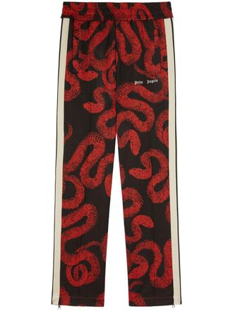 Palm Angels snake-print track pants - men - Polyester/Polyester - L - Red