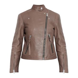 AllSaints Leather Jackets, female, Brown, Size: 2XS Raul Jacket