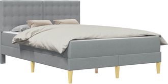 vidaXL Estructura De Cama Con Colch&oacute;n Gris Claro 120 X 190 Cm Tela Vidaxl