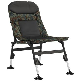vidaXL Vidaxl - Sedia Pesca Con Gambe Anti Fango Regolabili Pieghevole Mimetica