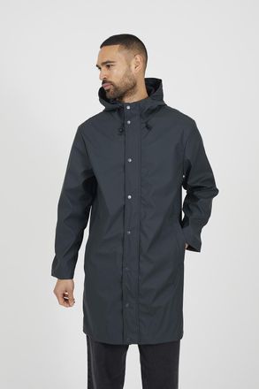 Brave Soul Mens Khaki Rubberised Hooded Parka Style Jacket - Size Medium