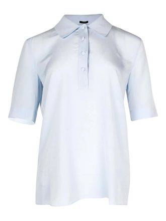 Joseph short-sleeve polo shirt - women - Silk/Viscose/Polyamide/Elastane - 36 - Blue