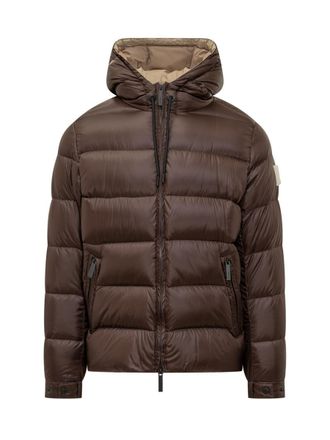 Afterlabel Brown After Label Down Jacket With Hood