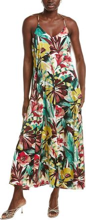 Nicole Miller Printed Palma Satin Maxi Dress