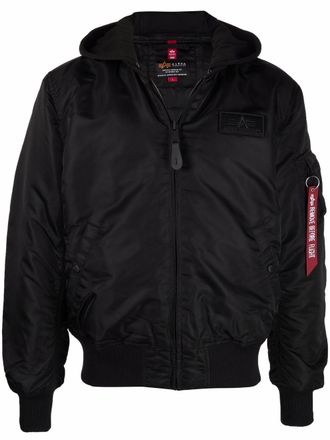 Alpha Industries Bomber con logo - Nero